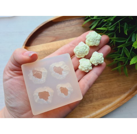 Silicone mold, Cauliflower, 1:6-1:8 scale, style 3, 4 elements, ~ Ø 2-2.4 cm