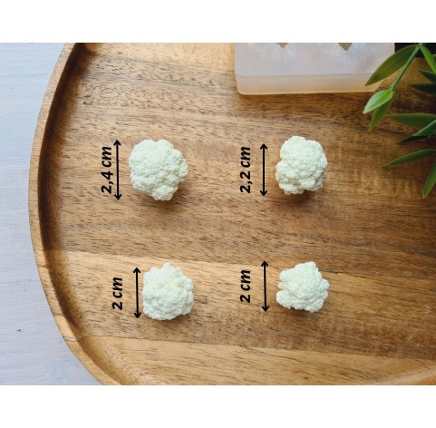 Silicone mold, Cauliflower, 1:6-1:8 scale, style 3, 4 elements, ~ Ø 2-2.4 cm