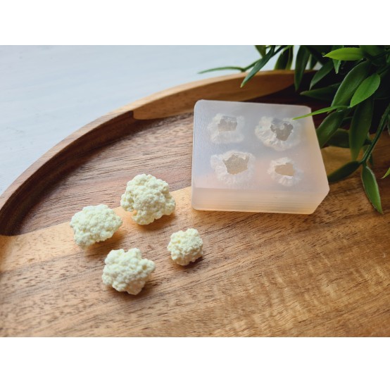Silicone mold, Cauliflower, 1:12 scale, style 4, 4 elements, ~ Ø 1.3-1.8 cm
