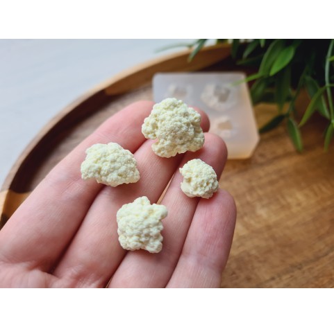 Silicone mold, Cauliflower, 1:12 scale, style 4, 4 elements, ~ Ø 1.3-1.8 cm