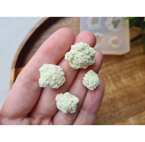 Silicone mold, Cauliflower, 1:12 scale, style 4, 4 elements, ~ Ø 1.3-1.8 cm
