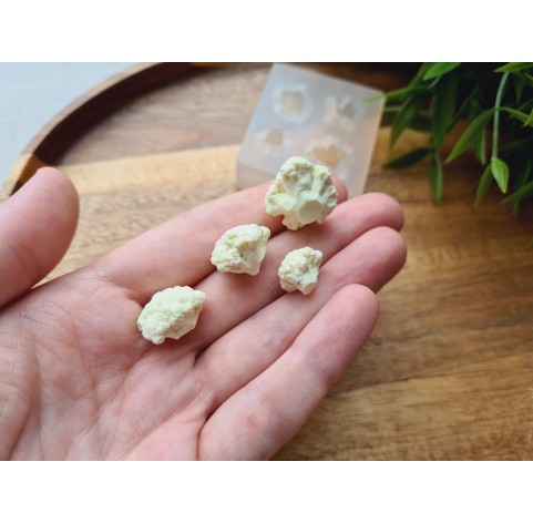 Silicone mold, Cauliflower, 1:12 scale, style 4, 4 elements, ~ Ø 1.3-1.8 cm
