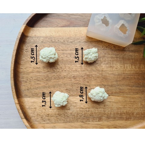 Silicone mold, Cauliflower, 1:12 scale, style 4, 4 elements, ~ Ø 1.3-1.8 cm