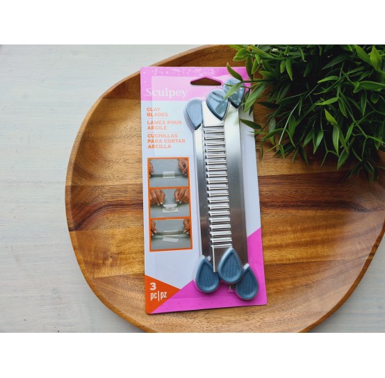 Sculpey knives with handles for cutting polymer clay, 3 pcs.