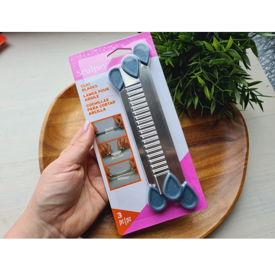 Sculpey knives with handles for cutting polymer clay, 3 pcs.