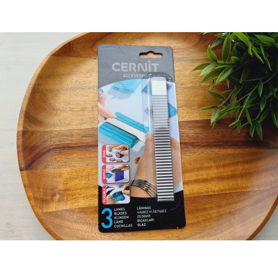 Cernit cutting blades, 3 pcs. (flexible, rigid, rippled)