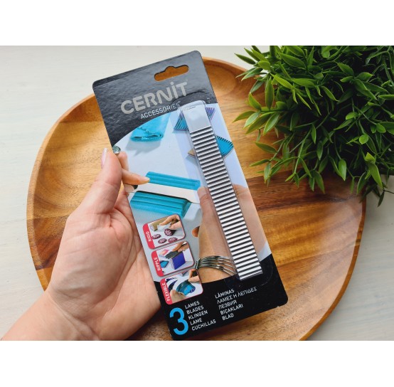 Cernit cutting blades, 3 pcs. (flexible, rigid, rippled)