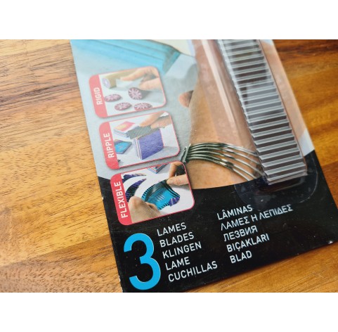 Cernit cutting blades, 3 pcs. (flexible, rigid, rippled)