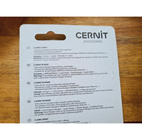 Cernit cutting blades, 3 pcs. (flexible, rigid, rippled)