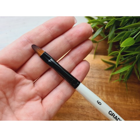 Synthetic brush GRADUATE, Filbert No.6, flat, round, short handle, size 6.2*11.1 mm