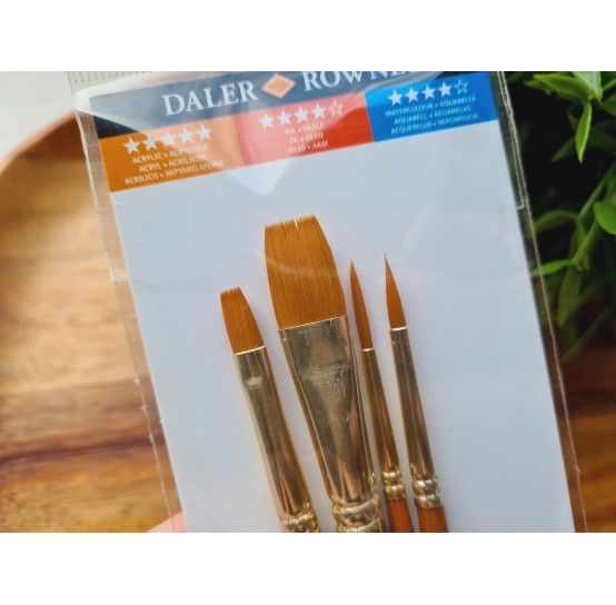 Synthetic brush SIMPLY Gold Taklon, set B, Nr. 3, short handles, 4 brushes 