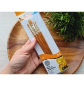 Synthetic brush SIMPLY Gold Taklon, set B, Nr. 3, short handles, 4 brushes 