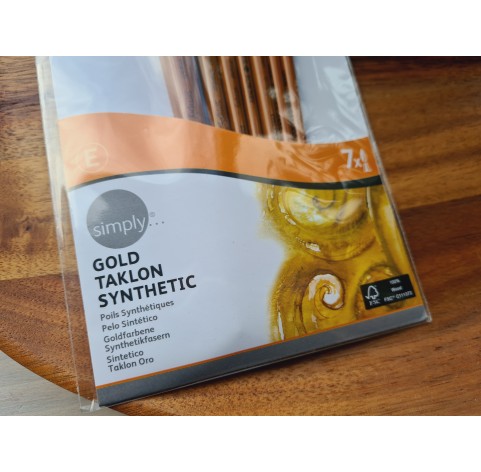 Synthetic brush SIMPLY Gold Taklon, set E, short handles, 7 brushes 