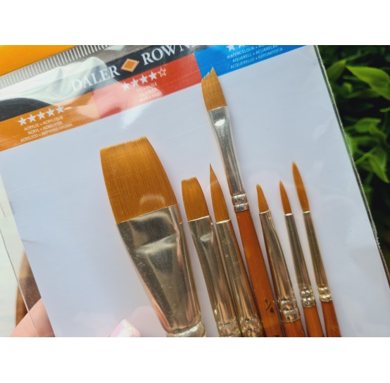 Synthetic brush SIMPLY Gold Taklon, set E, short handles, 7 brushes 