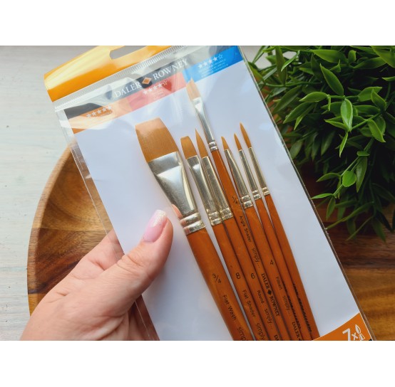 Synthetic brush SIMPLY Gold Taklon, set E, short handles, 7 brushes 