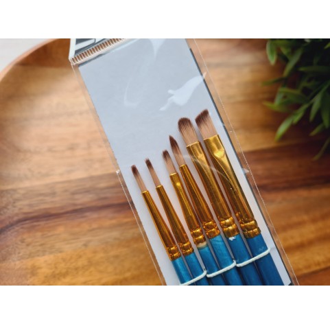 Synthetic brush Nassau Professional, nylon, flat and round, 6 brushes