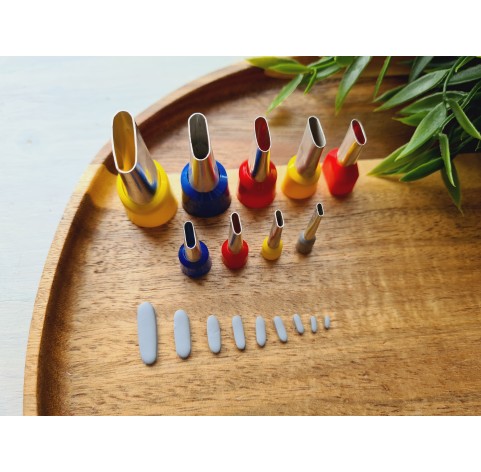 Metal Cutters Elongated oval, 4, 5 or 9 pcs., Ø 0.3-1.9 cm