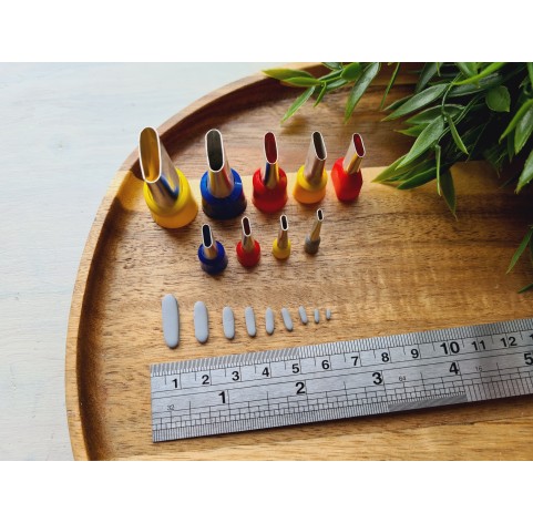 Metal Cutters Elongated oval, 4, 5 or 9 pcs., Ø 0.3-1.9 cm