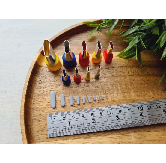 Metal Cutters Elongated oval, 4, 5 or 9 pcs., Ø 0.3-1.9 cm