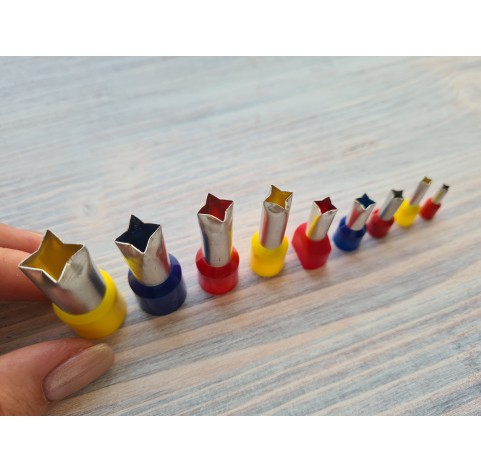 Metal Cutters Four point Star, 4, 5 or 9 pcs., Ø 0.3-1.4 cm