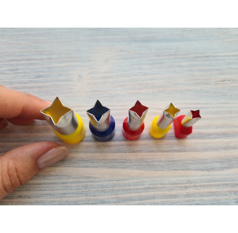 Metal Cutters Four point Star, 4, 5 or 9 pcs., Ø 0.3-1.4 cm