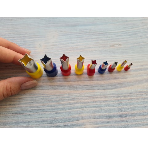 Metal Cutters Four point Star, 4, 5 or 9 pcs., Ø 0.3-1.4 cm
