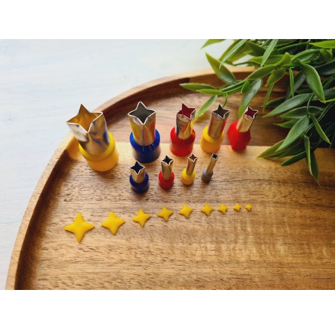 Metal Cutters Four point Star, 4, 5 or 9 pcs., Ø 0.3-1.4 cm