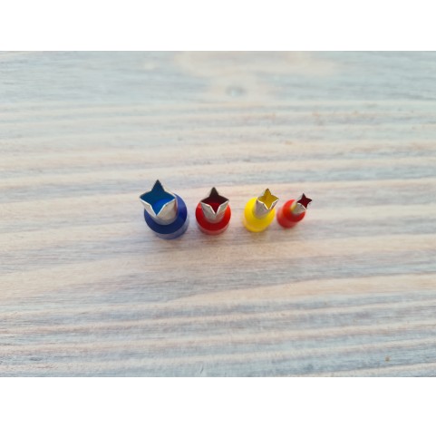 Metal Cutters Four point Star, 4, 5 or 9 pcs., Ø 0.3-1.4 cm