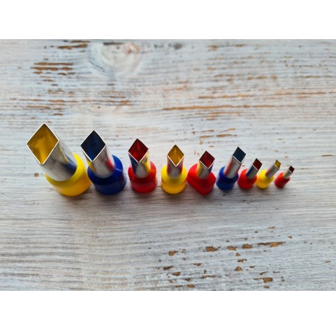 Metal Cutters Rhombus, 4, 5 or 9 pcs., Ø 0.3-1.7 cm