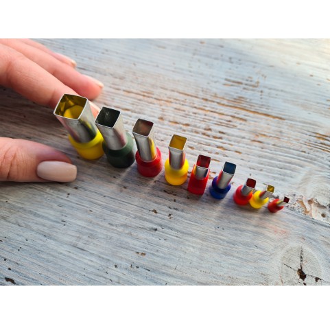 Metal Cutters Square, 4, 5 or 9 pcs., 0.3-1.2 cm