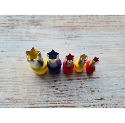 Metal Cutters Star, 4, 5 or 9 pcs., Ø 0.3 cm-1.4 cm