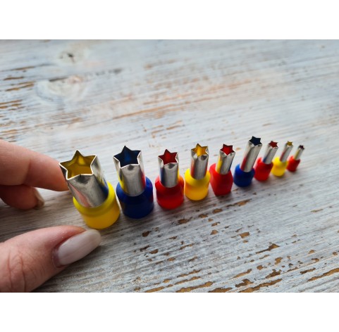 Metal Cutters Star, 4, 5 or 9 pcs., Ø 0.3 cm-1.4 cm