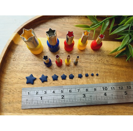 Metal Cutters Star, 4, 5 or 9 pcs., Ø 0.3 cm-1.4 cm