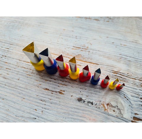 Metal Cutters Triangle, 4, 5 or 9 pcs., 0.3-1.4 cm
