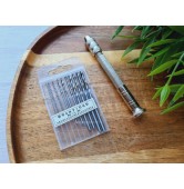 Mini hand drill for jewelry processing, 10 pcs. drill bits