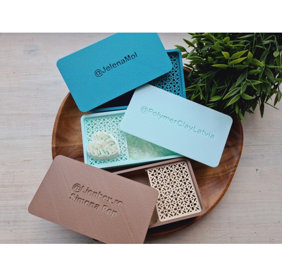 Personalized Color-Shift Cornstarch Box for Polymer Clay and Cutters, 16.2×8.7×3.9 cm