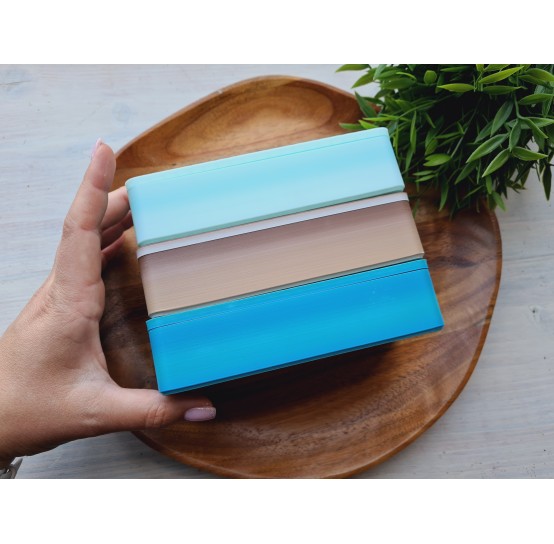 Personalized Color-Shift Cornstarch Box for Polymer Clay and Cutters, 16.2×8.7×3.9 cm