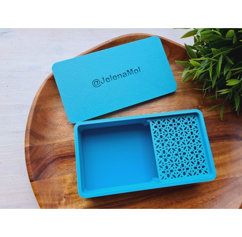 Personalized Color-Shift Cornstarch Box for Polymer Clay and Cutters, 16.2×8.7×3.9 cm