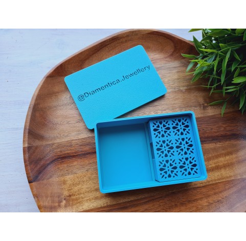 Personalized Color-Shift Cornstarch Box for Polymer Clay and Cutters, 12×8×4 cm