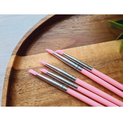 Silicone Rubber Tip Paint Brushes set for Polymer Clay, 5 pcs.