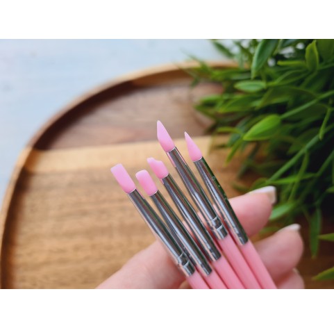Silicone Rubber Tip Paint Brushes set for Polymer Clay, 5 pcs.