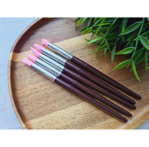 Silicone Rubber Tip Paint Brushes set for Polymer Clay, 5 pcs.