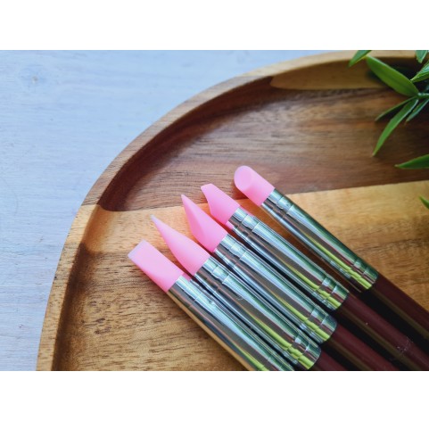 Silicone Rubber Tip Paint Brushes set for Polymer Clay, 5 pcs.