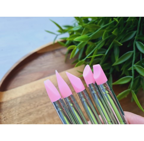 Silicone Rubber Tip Paint Brushes set for Polymer Clay, 5 pcs.