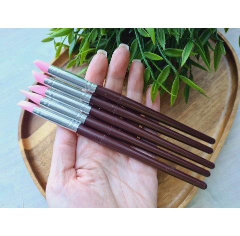 Silicone Rubber Tip Paint Brushes set for Polymer Clay, 5 pcs.