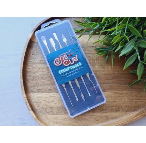 Polymer clay tools, Modelling tool, Cosclay SCULPTOOLS, 5 pcs., double-sided