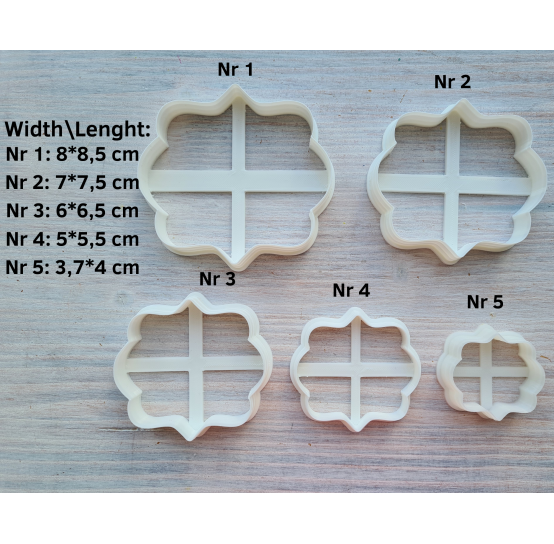 "Base, style 1", set of 5 cutters, one clay cutter or FULL set