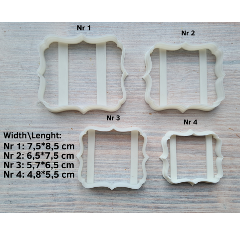 "Base, style 5", set of 4 cutters, one clay cutter or FULL set