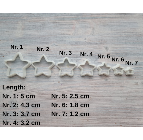 "Star, style 2", set of 7 cutters, one clay cutter or FULL set