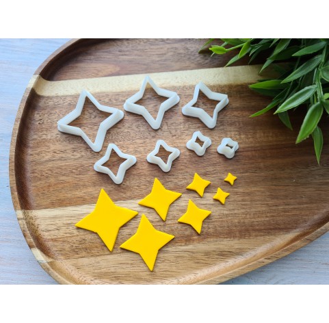 "Four pointed star", set of 7 cutters, one clay cutter or FULL set